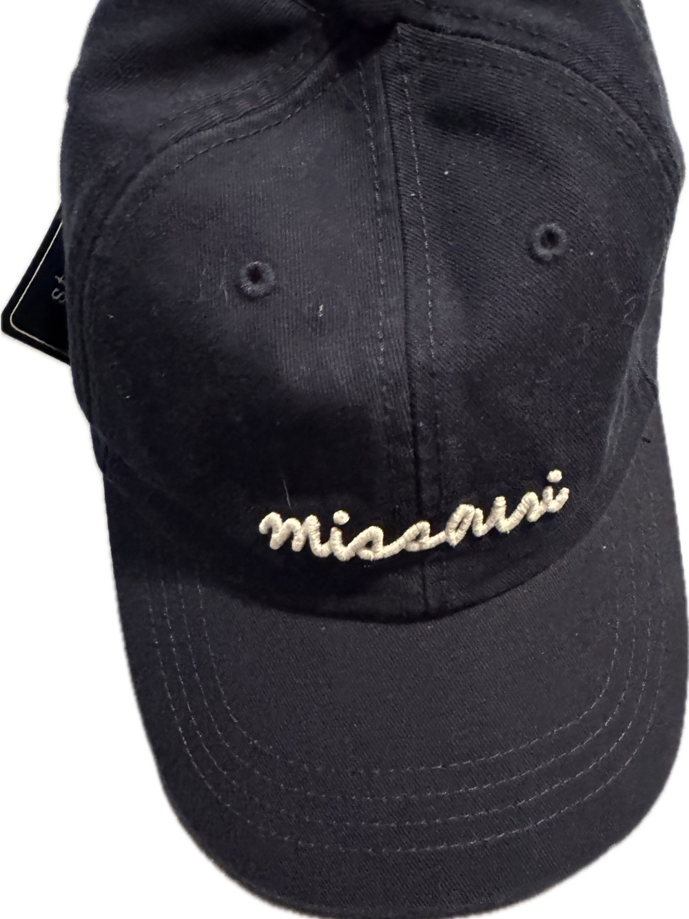 Blue Missouri Baseball Cap with White Script Embroidery